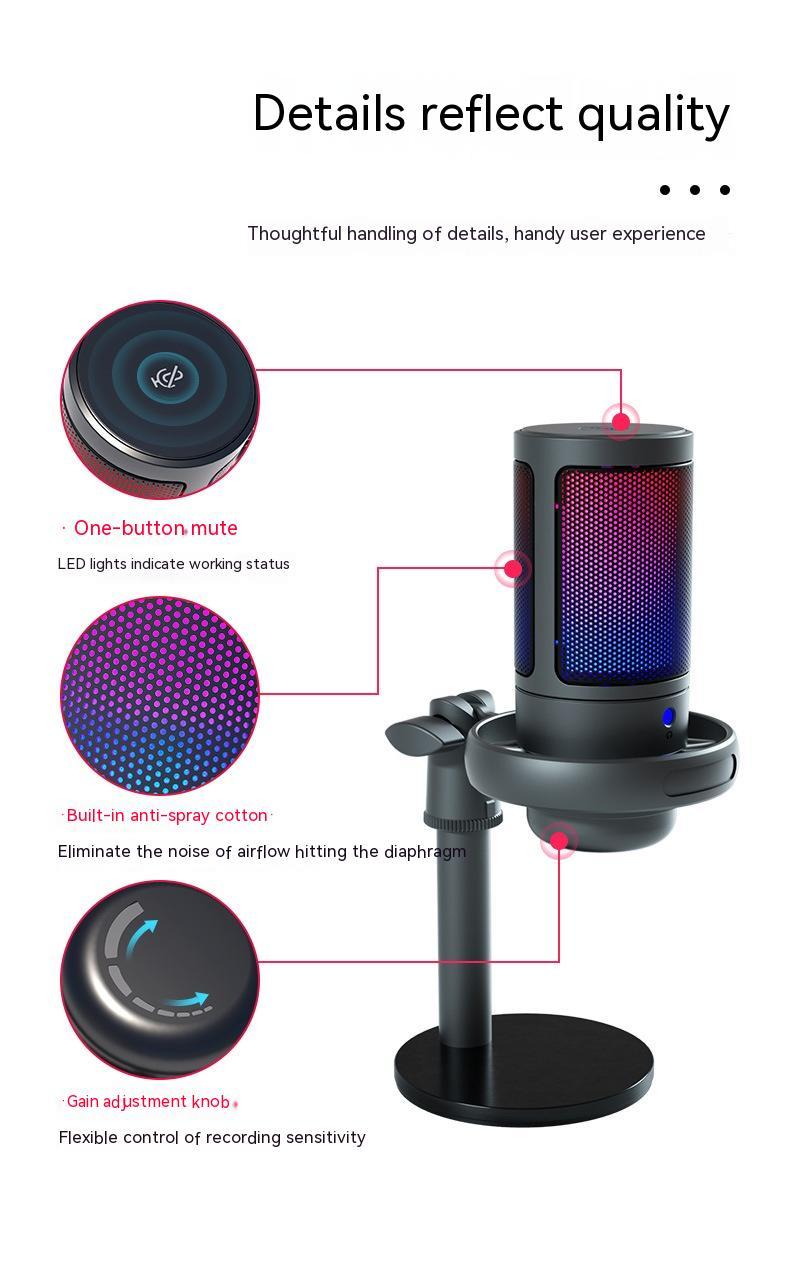 NumenX PulseMic RGB – USB Condenser Microphone for Creators