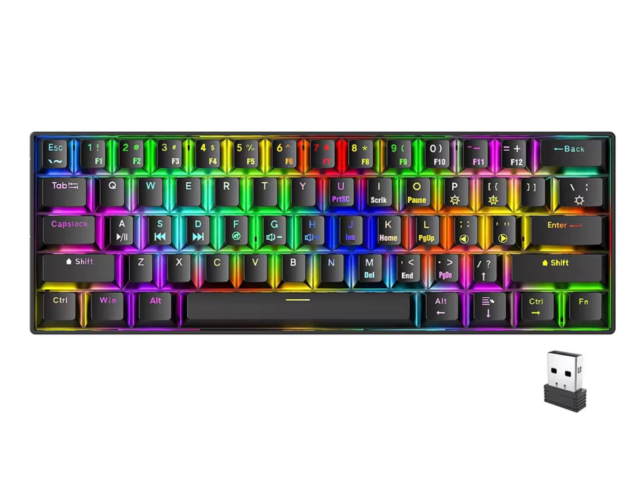 NumenX PulseBoard RGB - Wireless 61-Key Mechanical Keyboard